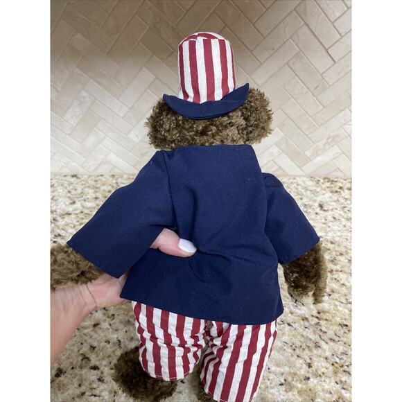 Ty Attic Treasures Uncle Samuel Patriotic Bear Plush 14" 1993 July 4th - Picture 4 of 5